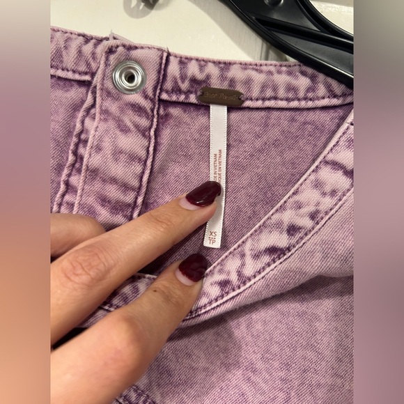 Free People Arland Purple Acid Wash Mini Dress - Picture 5 of 11